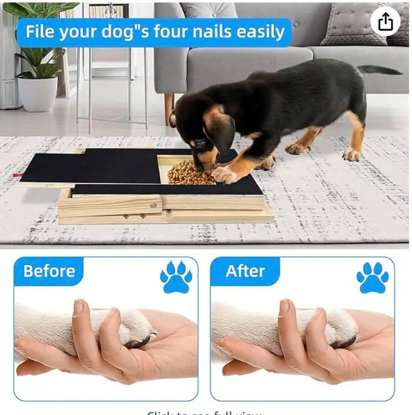 Wooden Dog Nail Scratch Board With Treat Drawer For Grooming