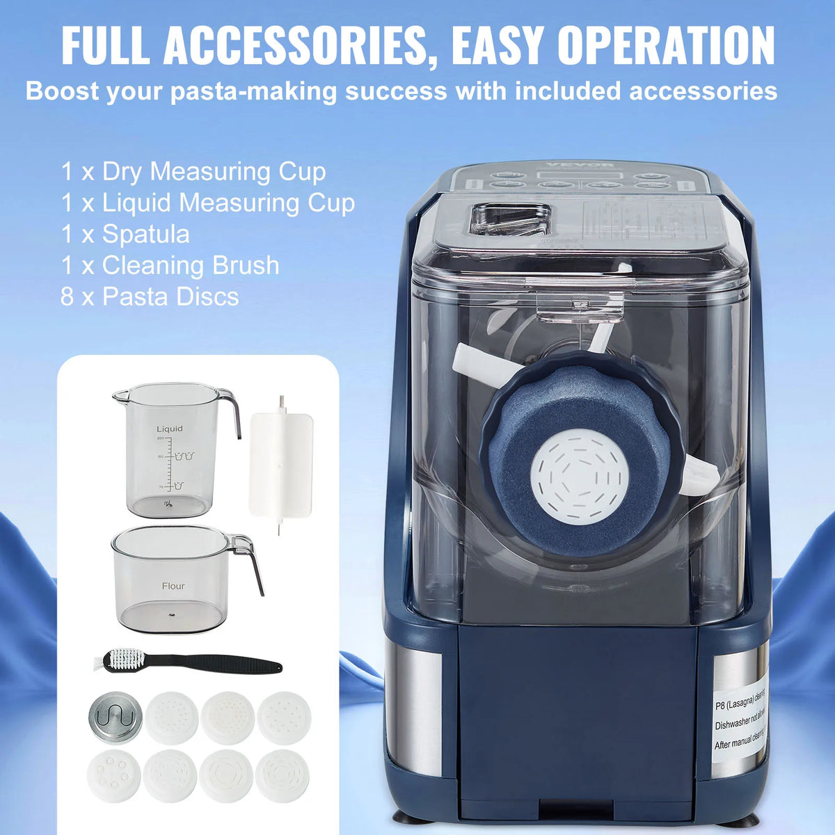 SucceBuy Automatic Electric Pasta Maker With Intelligent Kneading Modes