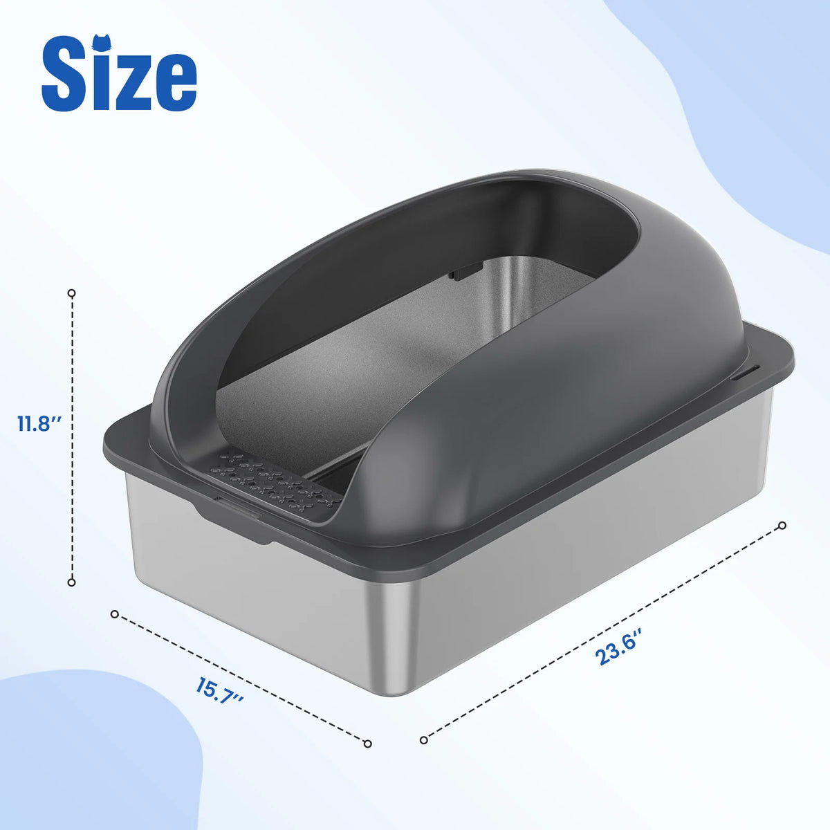 Stainless Steel Cat Litter Box With Lid And Odor Control