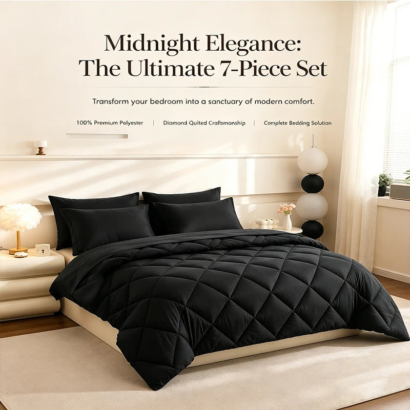 easYum Quilted Bedding Set With Comforter Sheets And Pillowcases