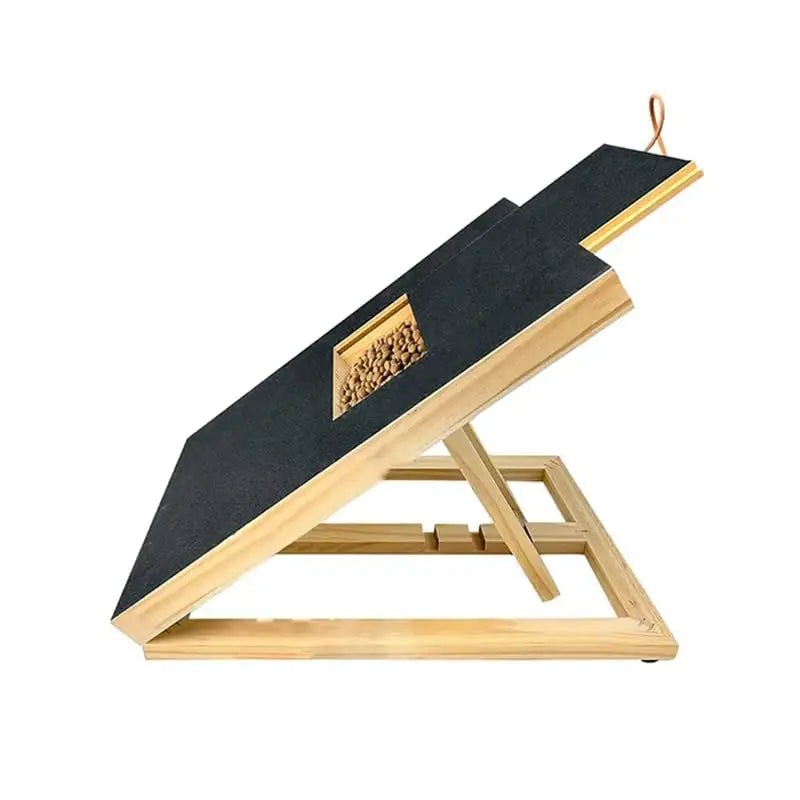 Wooden Dog Nail Scratch Board With Treat Drawer For Grooming