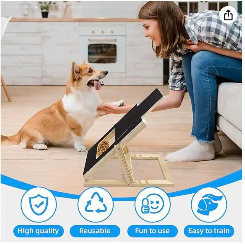 Wooden Dog Nail Scratch Board With Treat Drawer For Grooming
