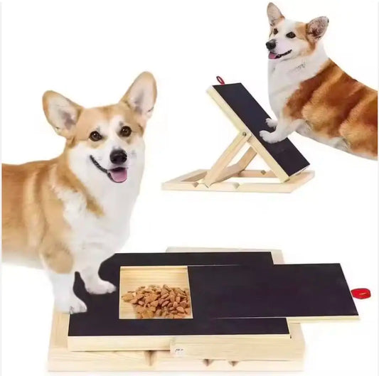 Wooden Dog Nail Scratch Board With Treat Drawer For Grooming