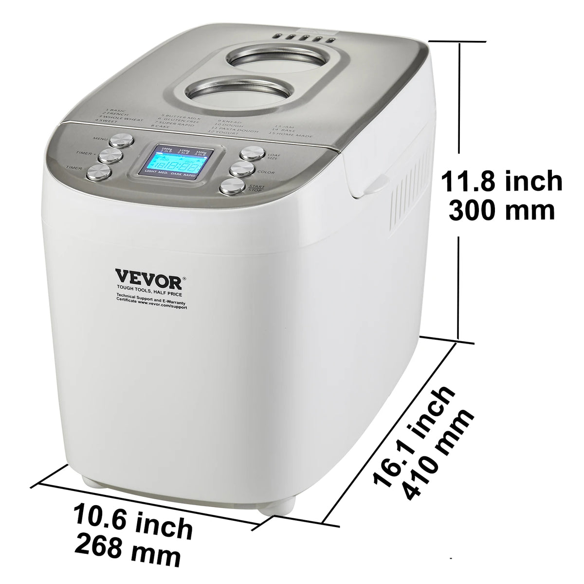 SucceBuy 15-in-1 Automatic Bread Maker With Gluten Free Setting