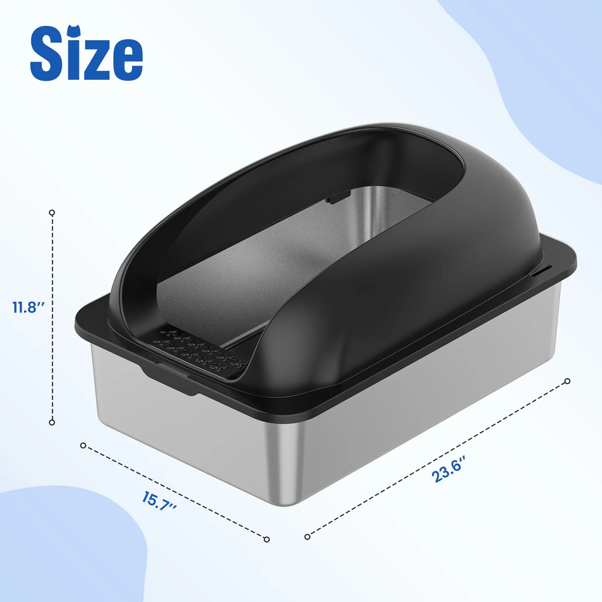 Stainless Steel Cat Litter Box With Lid And Odor Control