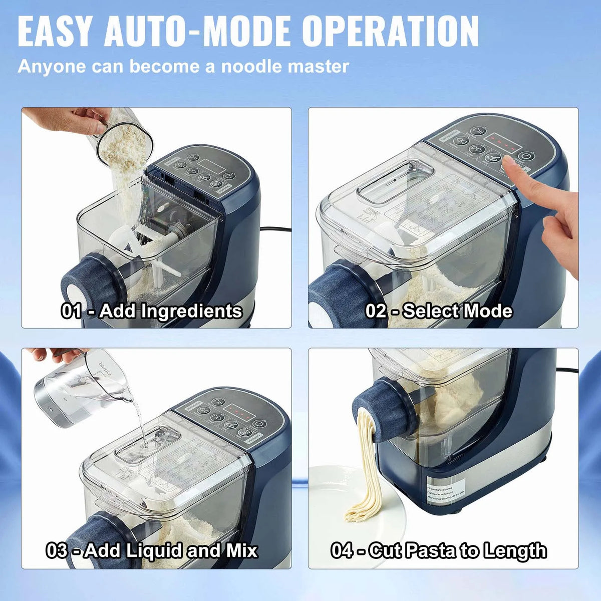SucceBuy Automatic Electric Pasta Maker With Intelligent Kneading Modes