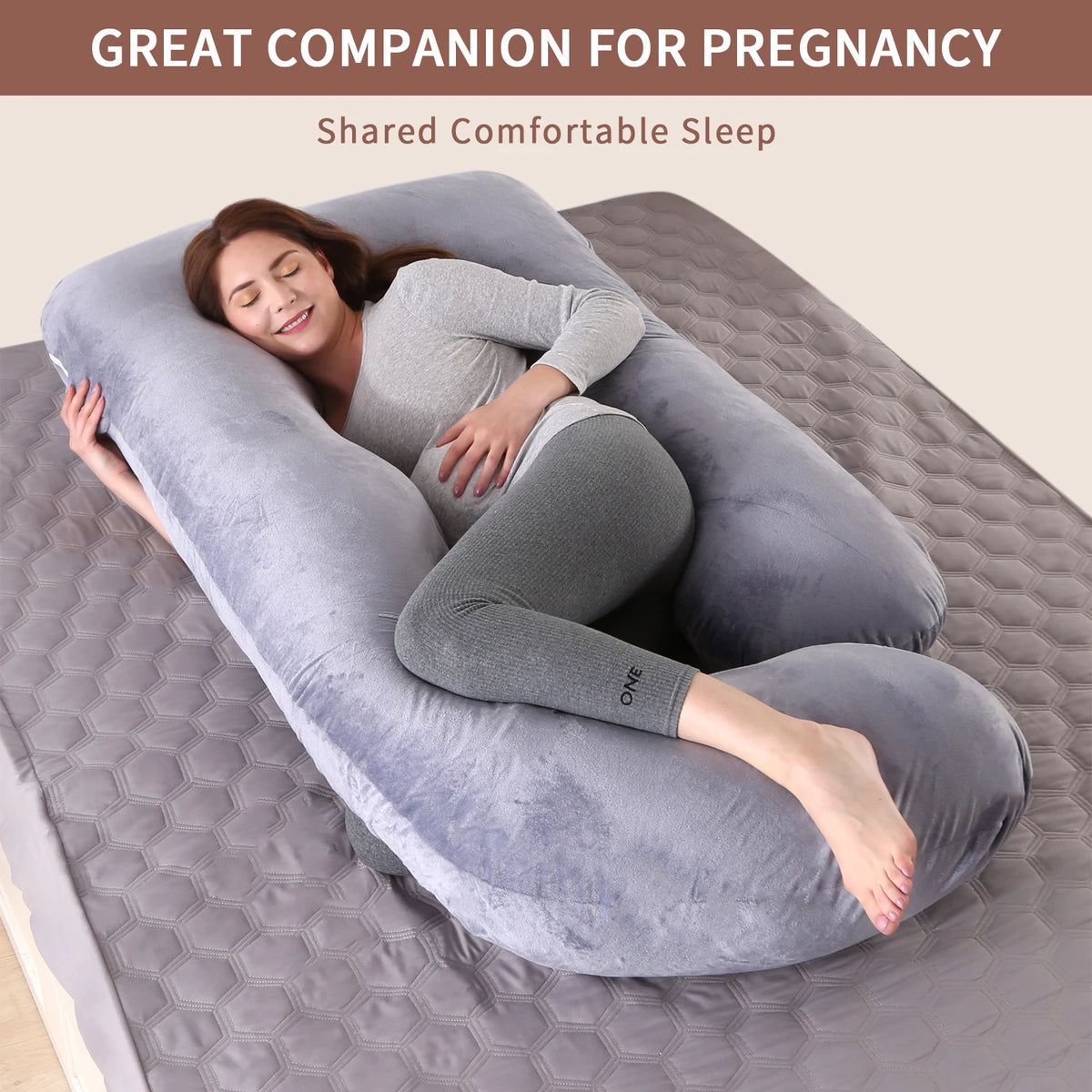 G Shaped Full Body Pregnancy Pillow With Removable Cotton Cover