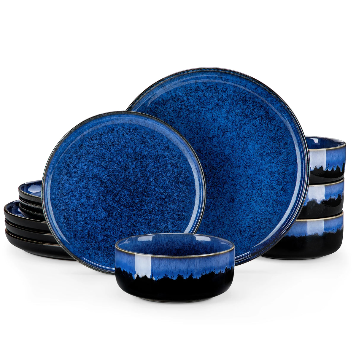 MALACASA Reactive Glaze Stoneware Ceramic Dinnerware Set